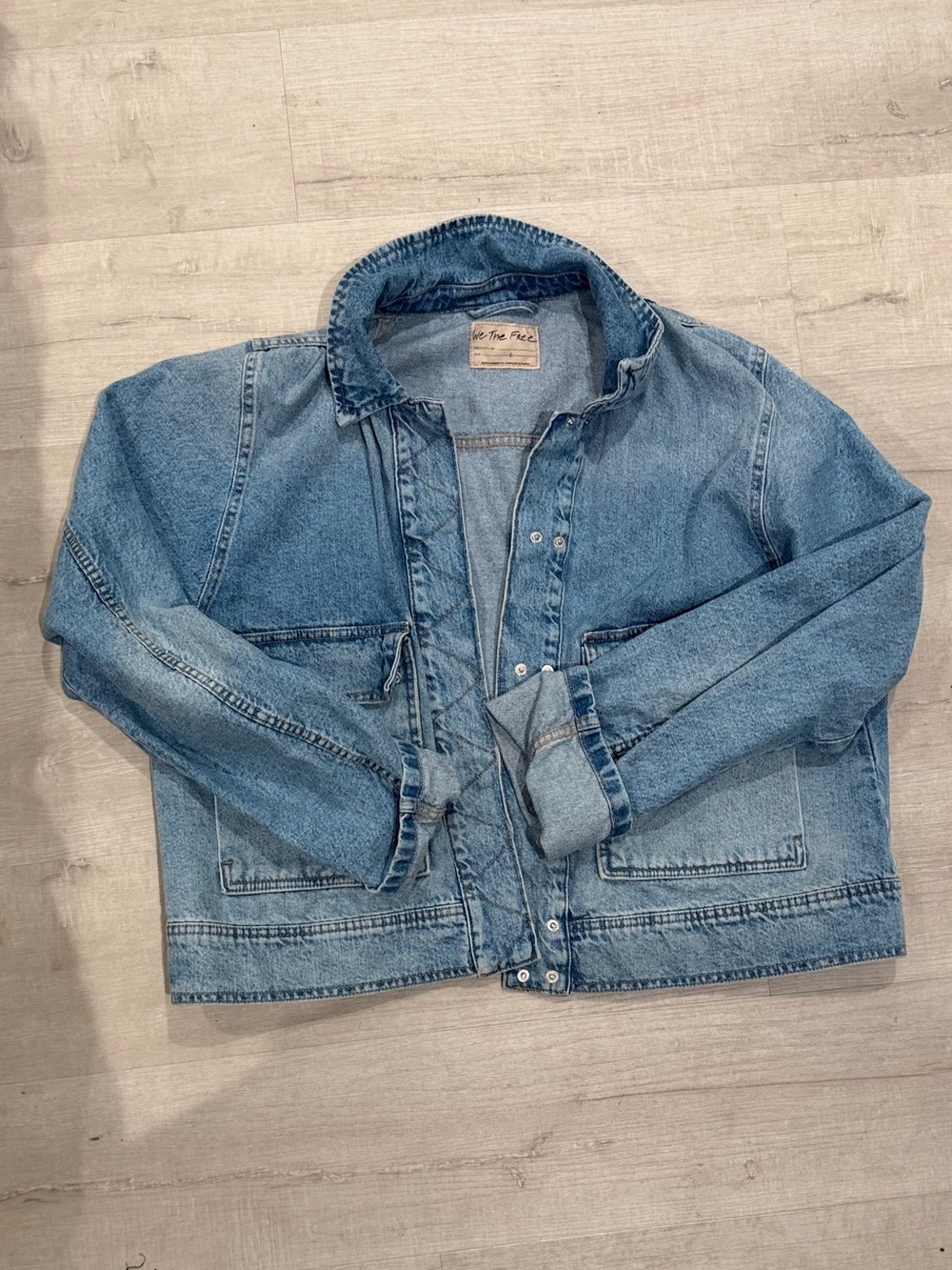 Free People Light Blue Denim Jean Jacket